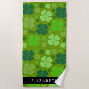 Serviette De Plage Cloches Vertes, Cloches Lucky, Votre Nom