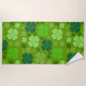 Serviette De Plage Clovers verts, Lucky Clovers, Saint Patrick's Day (Devant)