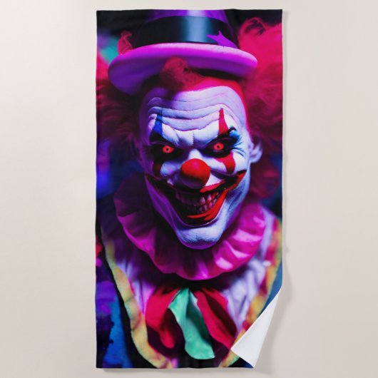 Serviette De Plage clown effrayant (Devant)