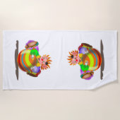 Serviette De Plage Clown fou heureux (Devant)