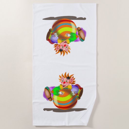 Serviette De Plage Clown fou heureux (Devant)