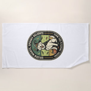 Serviette De Plage Club de nuit effrayant Retriever doré Halloween