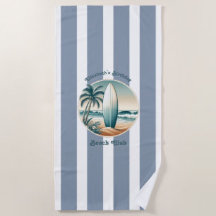 Serviette De Plage Club de plage rétro Cabane personnalisée Anniversa