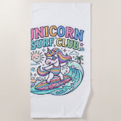 Serviette De Plage Club de surf Licorne (Devant)