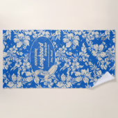 Serviette De Plage Club surfant le bleu de ketmie de logo de (Devant)