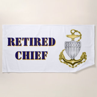 Serviette De Plage Coast Guard Chief Retired