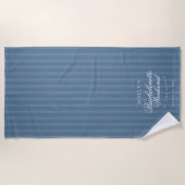 Serviette De Plage Coastal Blue Stripe Bachelorette (Devant)