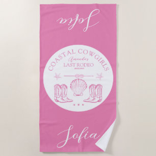 Serviette De Plage Coastal Cowgirl Nautical Bachelorette Party