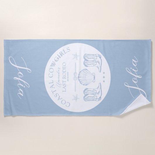 Serviette De Plage Coastal Cowgirl Nautical Bachelorette Party (Devant)