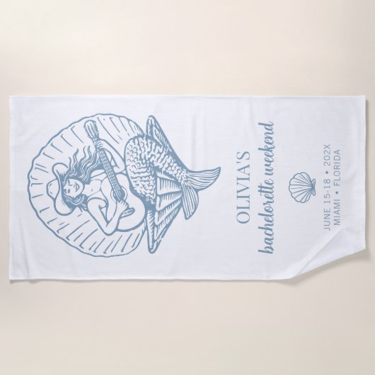 Serviette De Plage Coastal Cowgirl plage week-end bachelorette (Devant)