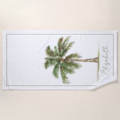 Serviette De Plage Coastal Palm Tree Personalized (Devant)