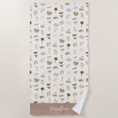 Serviette De Plage Coastal Summer Personalized Bachelorette Party (Devant)