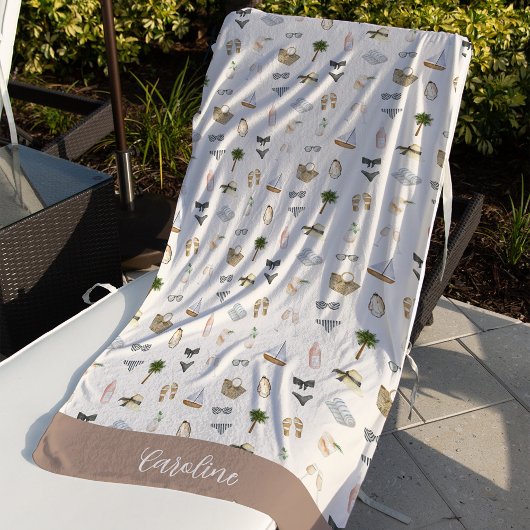 Serviette De Plage Coastal Summer Personalized Bachelorette Party