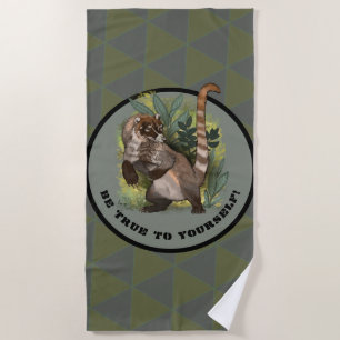 Serviette De Plage Coatamundi ou Coati noir blanc 