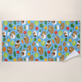 Serviette De Plage Cobayes et leur motif sans couture de festins (Devant)