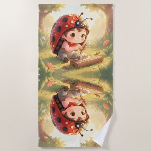 Serviette De Plage Coccinelle et le royaume de nectar caché (Devant)