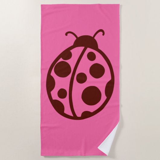 Serviette de plage coccinelle rétro (Devant)