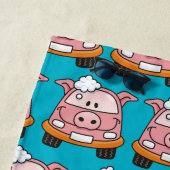 Serviette De Plage Cochon de lavage de voiture (En situation)