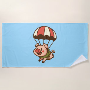Serviette De Plage Cochon de parachutisme