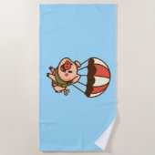 Serviette De Plage Cochon de parachutisme (Devant)