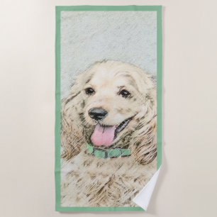 Serviette De Plage Cocker Spaniel Buff Peinture - Art Chien original