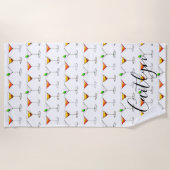 Serviette De Plage Cocktail Boisson Mixte Martini Manhattan Cosmo Ver (Devant)