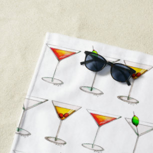 Serviette De Plage Cocktail Boisson Mixte Martini Manhattan Cosmo Ver