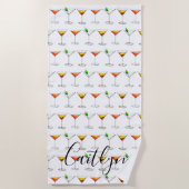 Serviette De Plage Cocktail Boisson Mixte Martini Manhattan Cosmo Ver (Devant)