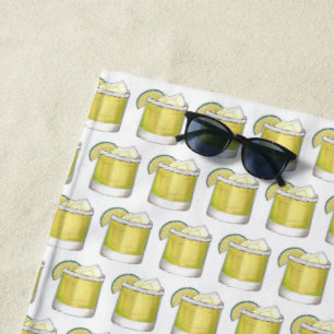 Serviette De Plage Cocktail d'été Margarita Boisson Mixte Lime Sel