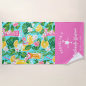 Serviette De Plage Cocktail d'été preppy | Week-end d'enterrement de  (Devant)
