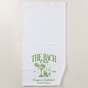 Serviette De Plage Cocktail Rétro Vert Enterrement de Vie de Jeune Fi