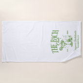 Serviette De Plage Cocktail rétro vert personnalisé pour enterrement  (Devant)