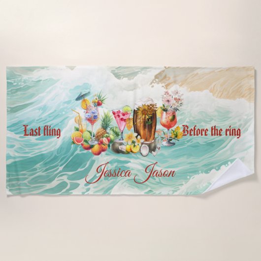 Serviette De Plage Cocktails de l'océan Fruits Tropicaux Enterrement  (Devant)