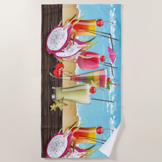 Serviette De Plage Cocktails d'été (Devant)