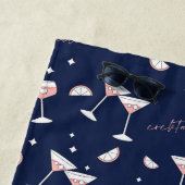 Serviette De Plage Cocktails, verres et tranches de citron Marine (En situation)