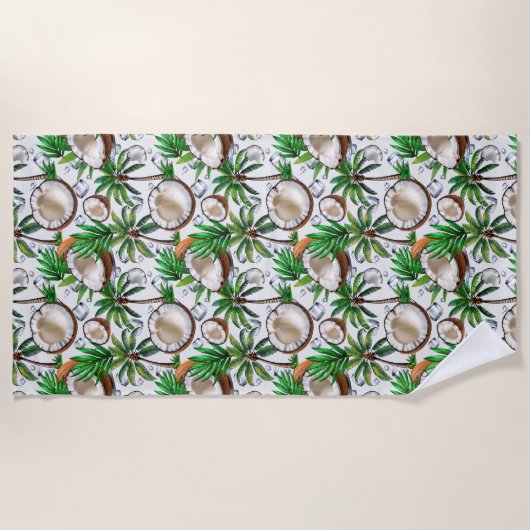 Serviette De Plage Cocotier Palm Tree Tropical Motif Design (Devant)