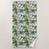 Serviette De Plage Cocotier Palm Tree Tropical Motif Design (Devant)
