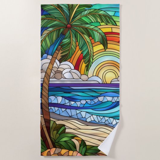 Serviette De Plage Cocotier tropical (Devant)