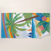 Serviette De Plage Cocotier tropical (Devant)