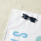 Serviette De Plage Code postal personnalisé, ville, État | Blues côti (En situation)