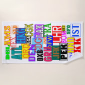 Serviette De Plage Codes d'aéroport international de voyageur du (Devant)