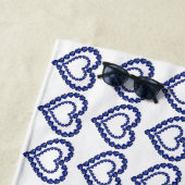 Serviette De Plage Coeur bleu saphir (En situation)