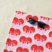 Serviette De Plage Cœur de feu (En situation)