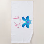 Serviette De Plage coeur de libellule (Devant)