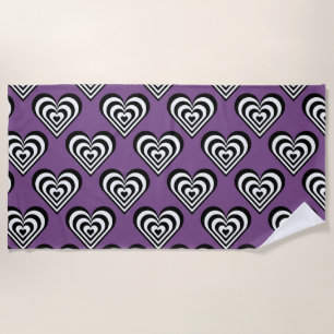 Serviette De Plage coeur de palpitation noir et blanc Thunder_Cove de