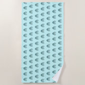 Serviette De Plage Cœur de plume en vert doux (Devant)