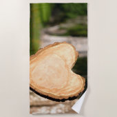 Serviette De Plage coeur en bois (Devant)