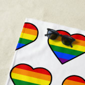 SERVIETTE DE PLAGE COEUR FIN (En situation)