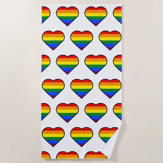 SERVIETTE DE PLAGE COEUR FIN (Devant)