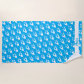 Serviette De Plage Coeur populaire portugais en motif fleuri (Devant)